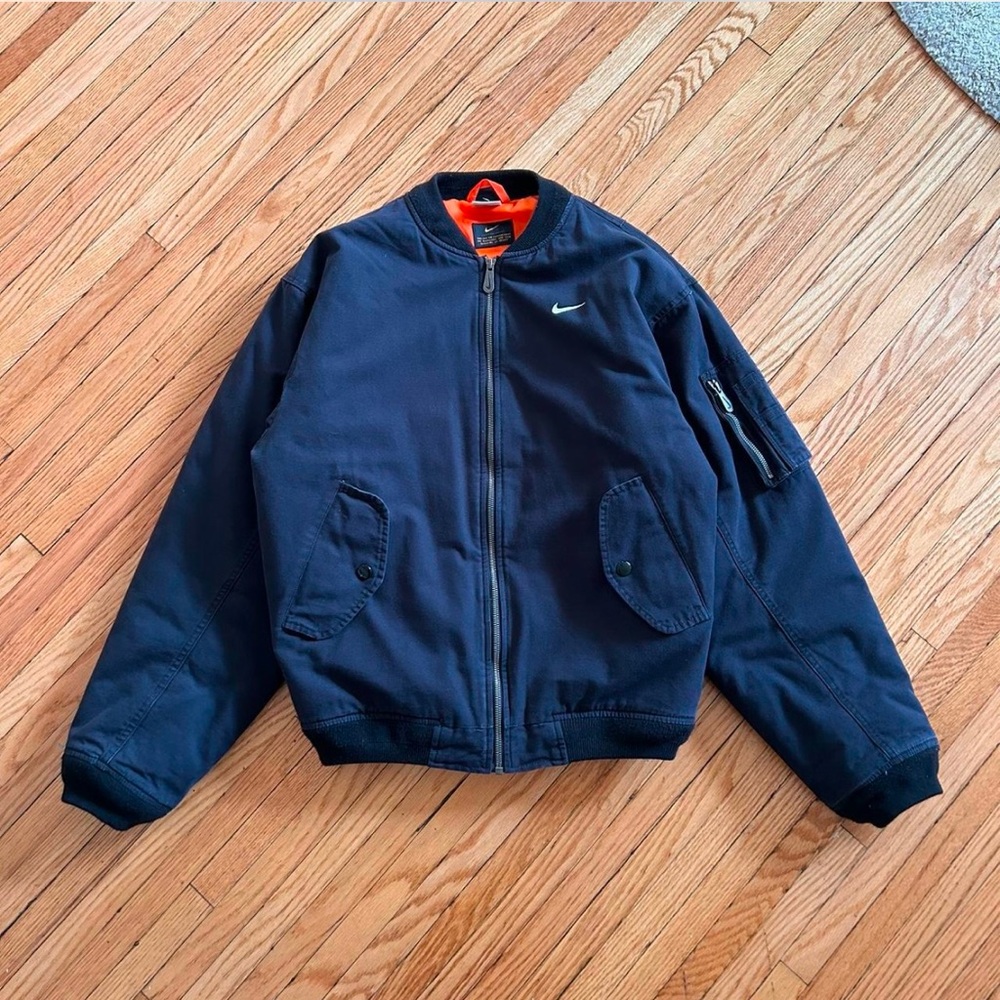 nike sportswear bomber jacket in washed black